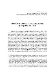 Portada:Menéndez Pelayo y las mujeres: Joaquina Viluma / Mª. de los Ángeles Ayala