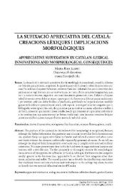 Portada:La sufixació apreciativa del català: creacions lèxiques i implicacions morfològiques / Maria-Rosa LLoret