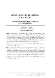 Portada:Apunts sobre exili, llengua i traducció / Montserrat Bacardí