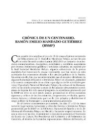 Portada:Crónica de un centenario. Ramón Emilio Mandado Gutiérrez (RSMP) / Ramón Emilio Mandado Gutiérrez