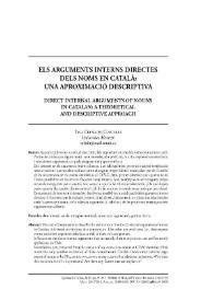 Portada:Els arguments interns directes dels noms en català: aproximació teoricodescriptiva / Elga Cremades i Cortiella