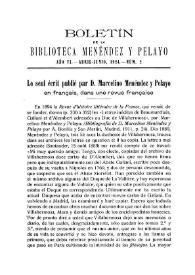 Portada:Le seul écrit publié par D. Marcelino Menéndez y Pelayo en français, dans une revue française / Alfred Morel-Fatio
