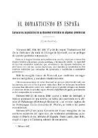 Portada:El Romanticismo en España. Caracteres especiales de su desenvolvimiento en algunas provincias (Continuación) / E. Allison Peers