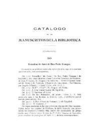 Portada:Catálogo de los manuscritos de la Biblioteca (Continuación) / Miguel Artigas y Ferrando