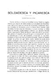 Portada:Soldadesca y Picaresca (Continuación) / Carlos Pereyra