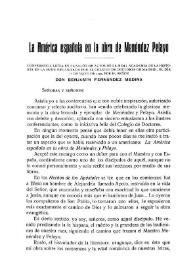 Portada:La América española en la obra de Menéndez Pelayo / Benjamín Fernández Medina