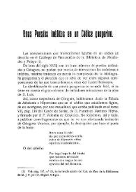 Portada:Unas poesías inéditas en un Códice gongorino / Ignacio Aguilera