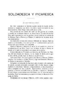 Portada:Soldadesca y Picaresca (Continuación) / Carlos Pereyra