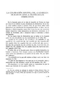 Portada:La coloración afectiva del \"Lazarillo\" de Juan de Luna a través de los diminutivos / Joseph L. Laurenti