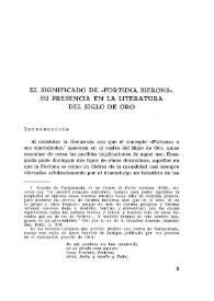 Portada:El significado de "fortuna bifrons" en la literatura española del Siglo de Oro / Jesús Gutiérrez