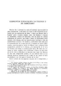 Portada:Elementos visuales en la Égloga II de Garcilaso / Margarita Levisi