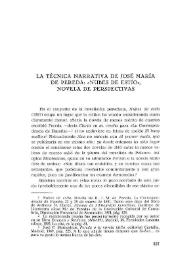 Portada:La técnica narrativa de José María de Pereda: "Nubes de estío", novela de perspectivas / José Manuel González Herrán