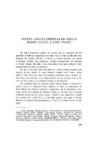 Portada:Veinte cartas inéditas de Emilia Pardo Bazán a José Yxart / David Torres