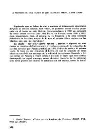 Portada:A propósito de unas cartas de José María Pereda a José Yxart / José Manuel González Herrán