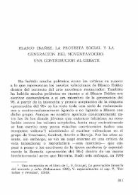 Portada:Blasco Ibáñez, la protesta social y la generación del noventayocho: una contribución al debate / Richard A. Cardwell