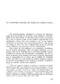 Portada:La aventura poética de Federico García Lorca / Armando López Castro