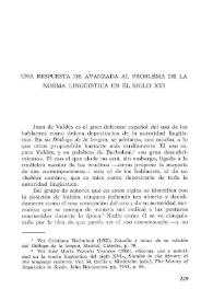 Portada:Una respuesta de avanzada al problema de la norma lingüística en el siglo XVI / Carlos Moriyón Mojica