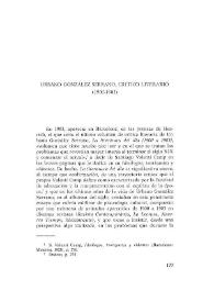 Portada:Urbano González Serrano, crítico literario (1900-1903) / Marta Cristina Carbonell