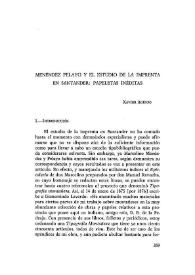 Portada:Menéndez Pelayo y el estudio de la imprenta en Santander: papeletas inéditas / Xavier Agenjo Bullón