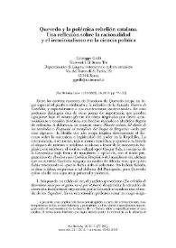 Portada:Quevedo y la polémica rebelión catalana. Una reflexión sobre la racionalidad y el irracionalismo en la ciencia política / Giuseppe Grilli