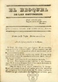 Portada:Tomo I, núm. 14, sábado 23 de agosto de 1834