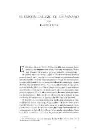Portada:El existencialismo de Abbagnano / por Eugenio Frutos