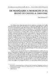 Portada:De mudéjares a moriscos en el reino de Castilla (1480-1504) / Ana Echevarría