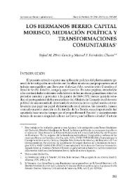 Portada:Los hermanos Berrio: capital morisco, mediación política y transformaciones comunitarias / Rafael M. Pérez García, Manuel F.  Fernández Chaves