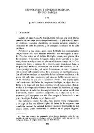 Portada:Estructura y superestructura en Pío Baroja / por Juan C. Rodríguez Gómez