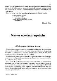 Portada:Nuevos novelistas españoles / Miguel Manrique