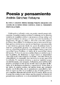Portada:Poesía y pensamiento / Andrés Sánchez Robayna