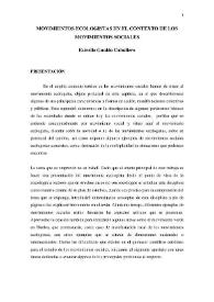 Portada:Movimientos ecologistas en el contexto de los movimientos sociales / Estrella Gualda Caballero