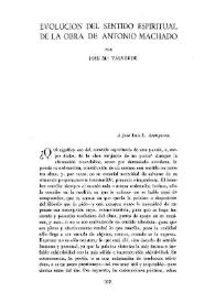 Portada:Evolución del sentido espiritual de la obra de Antonio Machado / por José M.ª Valverde