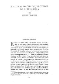 Portada:Antonio Machado, profesor de literatura / por Enrique Casamayor