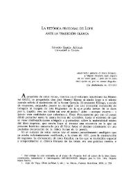Portada:La retórica prologal de Lope ante la tradición clásica / Ignacio García Aguilar