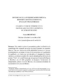 Portada:Dinámicas de la interpretación poética: emoción y estética cognitiva en la lectura literaria / Víctor Bermúdez