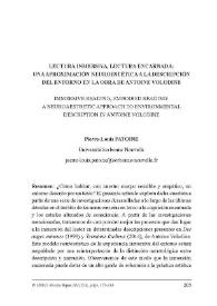 Portada:Lectura inmersiva, lectura encarnada: una aproximación neuroestética a la descripción del entorno en la obra de Antoine Volodine / Pierre-Louis Patoine