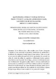 Portada:#quéespoesía: género y nuevas poéticas productivas en la era de las redes sociales. Las poéticas de Elvira Sastre, Irene X y Loreto Sesma / Isabel Logroño Carrascosa