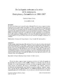 Portada:De la disputa cortesana a la crisis de la monarquía. Godoyistas y fernandinos en 1806-1807  / Emilio La Parra López