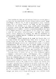 Portada:Notas sobre Octavio Paz / Julio Ortega