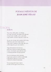 Portada:Poemas inéditos / Juan José Téllez