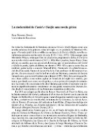 Portada:La modernidad de "Curial e Güelfa": una novela gótica / Rosa Navarro Durán