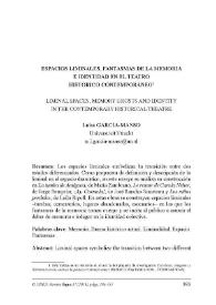 Portada:Espacios liminales, fantasmas de la memoria e identidad en el teatro histórico contemporáneo / Luisa García-Manso