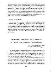 Portada:Violencia y erotismo en el cine (II). La violencia y sus matices en el mundo fílmic / José Agustín Mahieu