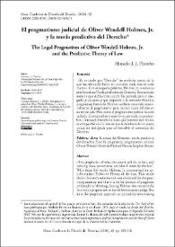 Portada:El pragmatismo judicial de Oliver Wendell Holmes, Jr. y la teoría predictiva del Derecho / Horacio J. J. Piombo