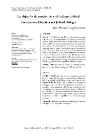 Portada:La objección de conciencia y el diálogo judicial / Marc-Abraham Puig Hernández