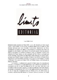 Portada:Editorial Límits (Andorra la Vella, 1993- ) [Semblanza] / Josep Mengual