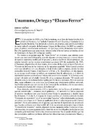 Portada:Unamuno, Ortega y "El caso Ferrer" / Diego Núñez