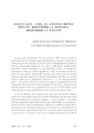 Portada:\"Beatus Ille\" (1986), de Antonio Muñoz Molina: Reescribir la historia, reescribir la ficción / José Manuel González Herrán