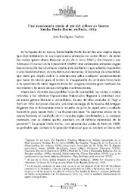 Portada:Una apasionada esteta al pie del coloso de hierro: Emilia Pardo Bazán en París, 1889 / Ana Rodríguez Fischer